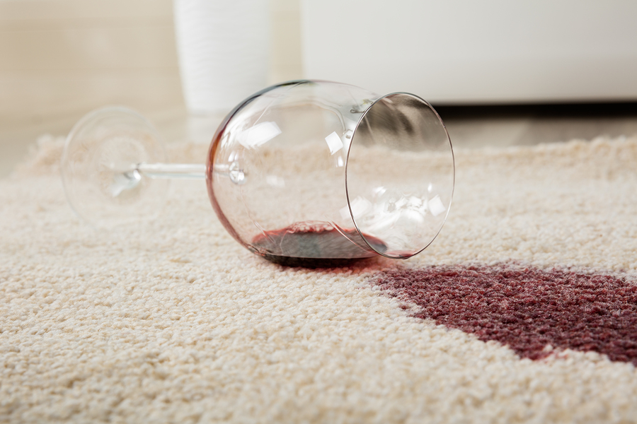 Red Wine Stain in Carpet